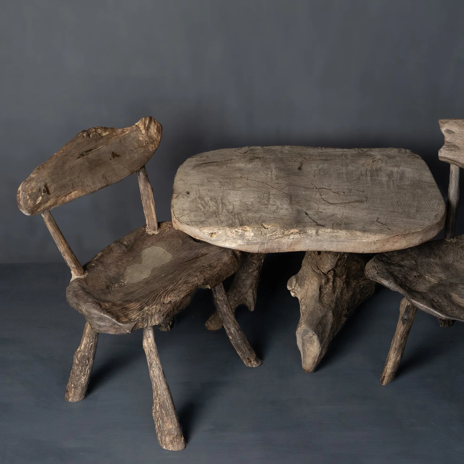 Vintage Primitive Naturalistic Ironwood Indoor/Outdoor Table and